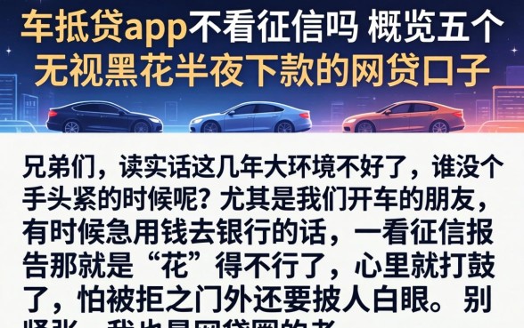 车抵贷app不看征信吗,概览五个无视黑花半夜下款的网贷口子