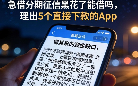 急借分期征信黑花了能借吗，理出5个直接下款的app