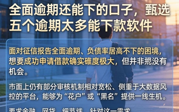 全面逾期还能下的口子，甄选五个逾期太多能下款软件