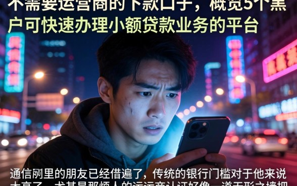 不需要运营商的下款口子，概览5个黑户可快速办理小额贷款业务的平台