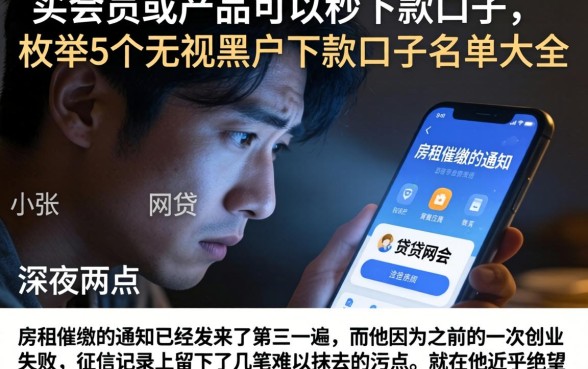 买会员或产品可以秒下款的口子，枚举5个无视黑户下款口子名单大全