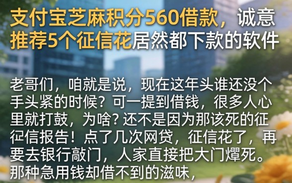 支付宝芝麻积分560借款，诚意推荐5个征信花居然都下款的软件