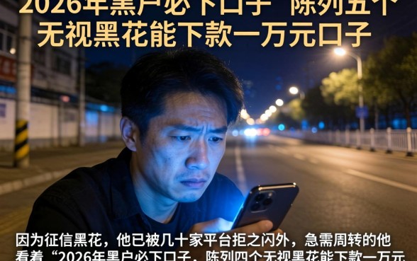 2026年黑户必下口子，陈列五个无视黑花能下款一万元口子