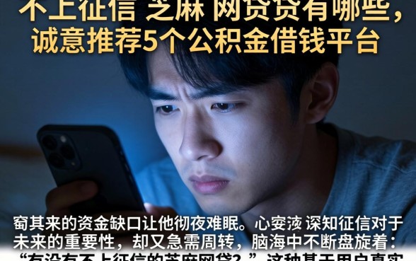 不上征信的芝麻 网贷有哪些，诚意推荐5个公积金借钱平台