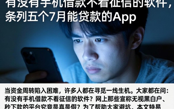 有没有手机借款不看征信的软件，条列五个7月能贷款的app