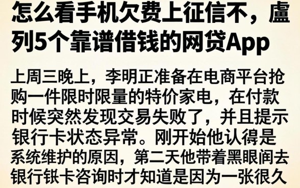 怎么看手机欠费上征信不，胪列5个靠谱借钱的网贷app