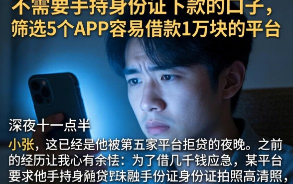 不需要手持身份证下款的口子，筛选5个APP容易借款1万块的平台