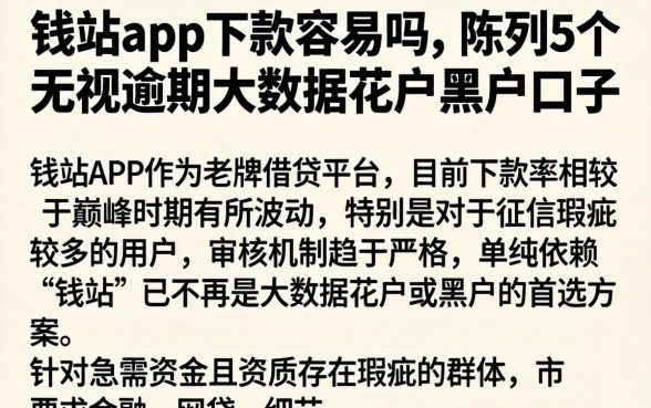 钱站app下款容易吗，陈列5个无视逾期大数据花户黑户口子
