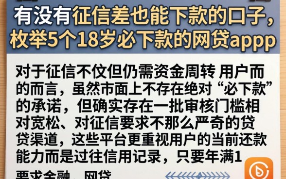 有没有征信差也能下款的口子，枚举5个18岁必下款的网贷app