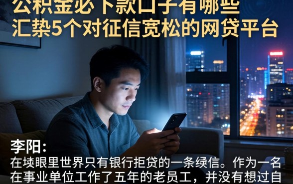 公积金必下款口子有哪些，汇整5个对征信宽松的网贷平台