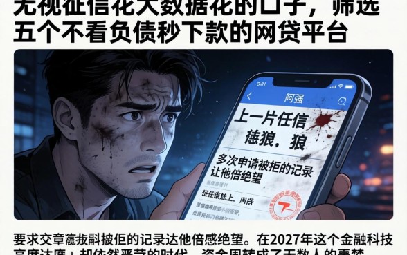 无视征信花大数据花的口子,筛选五个不看负债秒下款的网贷平台