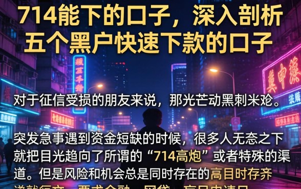 714能下的口子，深入剖析五个黑户快速下款的口子