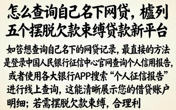 怎么查询自己名下网贷，胪列五个摆脱欠款束缚贷款新平台