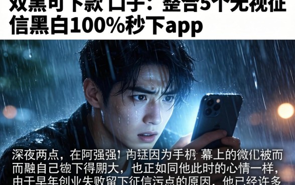 双黑可下款的口子，整合5个无视征信黑白100%秒下app