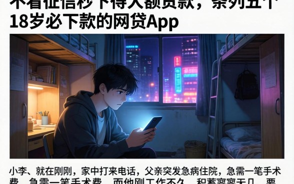 不看征信秒下得大额贷款，条列五个18岁必下款的网贷app