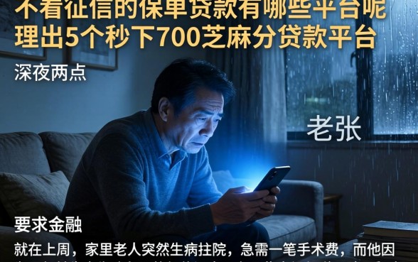 不看征信的保单贷款有哪些平台呢，理出5个秒下700芝麻分贷款平台