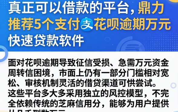 真正可以借款的平台，鼎力推荐5个支付宝花呗逾期万元快速贷款软件