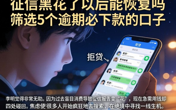 征信黑花了以后能恢复吗，筛选5个逾期必下款的口子
