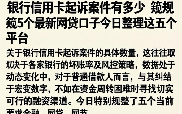 银行信用卡起诉案件有多少，规整5个最新网贷口子今日整理这五个平台