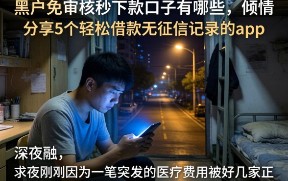 黑户免审核秒下款口子有哪些，倾情分享5个轻松借款无征信记录的app