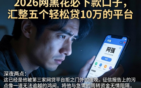 2026网黑花必下款口子，汇整五个轻松贷10万的平台