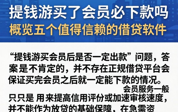 提钱游买了会员必下款吗，概览五个值得信赖的借贷软件