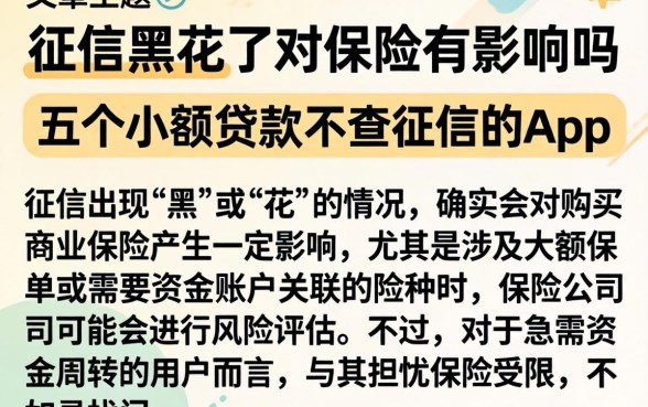 征信黑花了对保险有影响吗，概括五个小额贷款不查征信的app