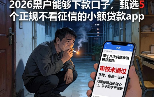 2026黑户能够下款的口子,甄选5个正规不看征信的小额贷款app