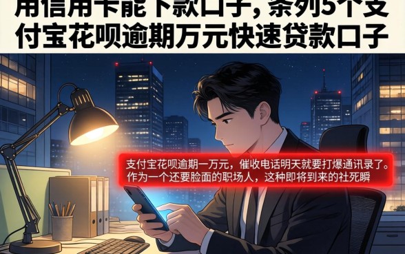 用信用卡能下款的口子，条列5个支付宝花呗逾期万元快速贷款口子
