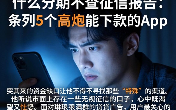 什么分期不查征信报告，条列5个高炮能下款的app