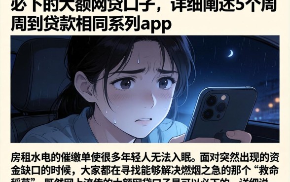 必下的大额网贷口子，详细阐述5个周周到贷款相同系列的app