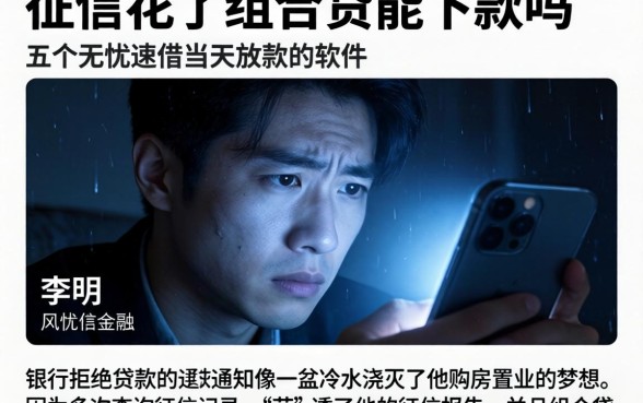 征信花了组合贷能下款吗，细致阐述五个无忧速借当天放款的软件
