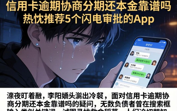 信用卡逾期协商分期还本金靠谱吗，热忱推荐5个闪电审批的app
