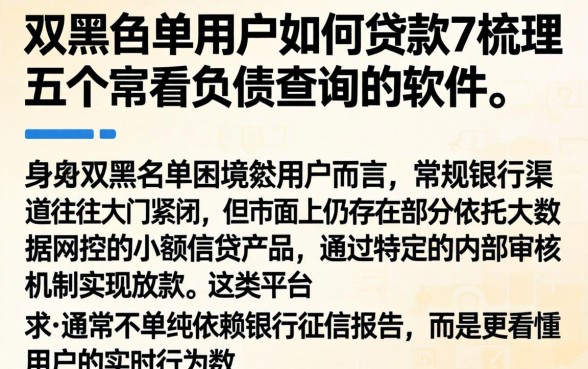 双黑名单用户如何贷款，梳理五个不看负债查询的软件
