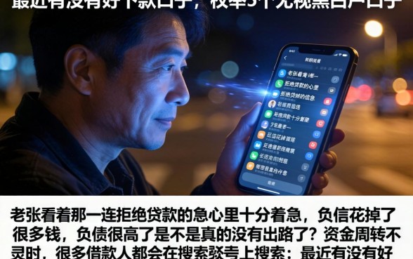 最近有没有好下款的口子，枚举5个无视黑白户口子
