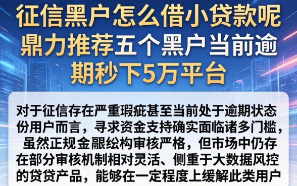 征信黑户怎么借小贷款呢，鼎力推荐五个黑户当前逾期秒下5万平台