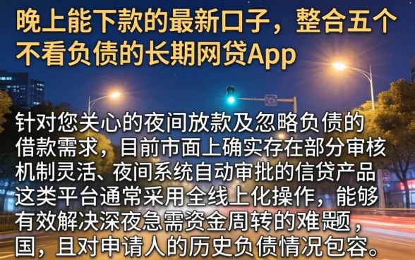 晚上能下款的最新口子，整合五个不看负债的长期网贷app