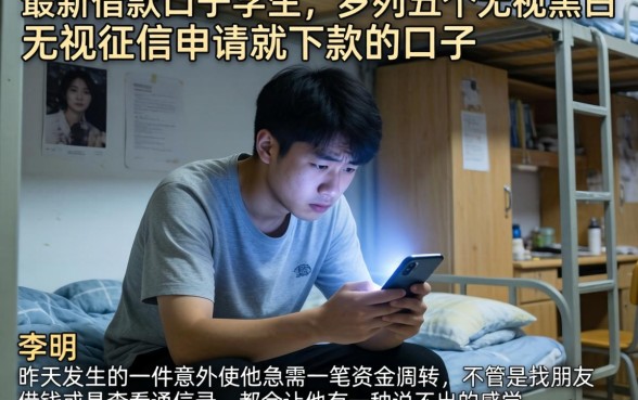 最新借款口子学生，罗列五个无视黑白无视征信申请就下款的口子