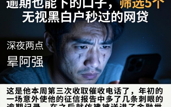 逾期也能下的口子，筛选5个无视黑白户秒过的网贷