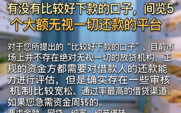 有没有比较好下款的口子，概览5个大额无视一切还款的平台