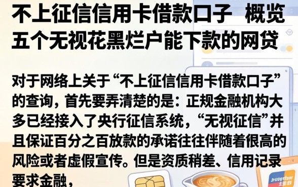 不上征信信用卡借款口子，概览五个无视花黑烂户能下款的网贷