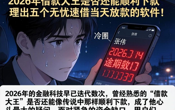 2026年借款大王是否还能顺利下款，理出五个无忧速借当天放款的软件