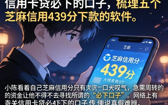 信用卡贷必下的口子,梳理五个芝麻信用439分下款的软件