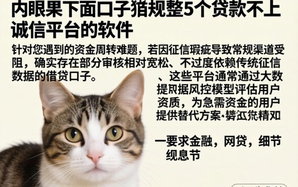 猫的内眼睑下面口子，规整5个贷款不上诚信平台的软件