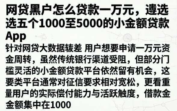 网贷黑户怎么贷款一万元，遴选五个1000至5000的小额贷款app