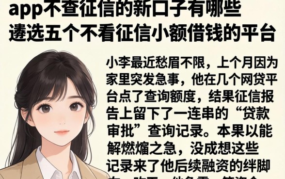 app不查征信的新口子有哪些，遴选五个不看征信小额借钱的平台