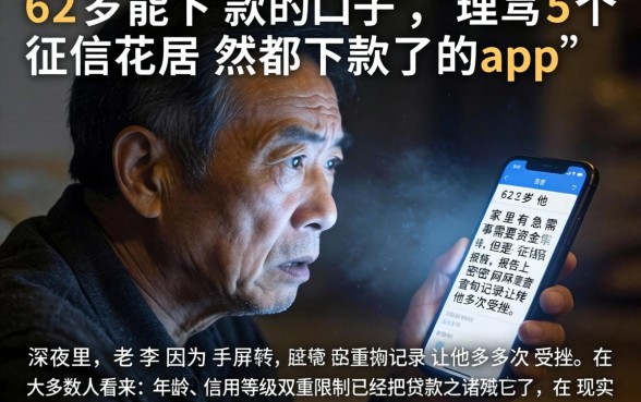 62岁能下款的口子，理出五个征信花居然都下款了的app