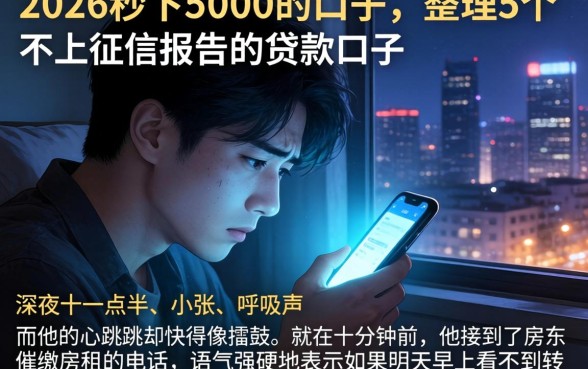 2026秒下5000的口子，整理5个不上征信报告的贷款口子