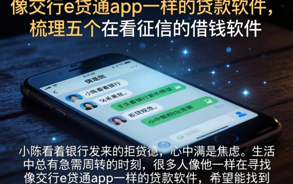 像交行e贷通app一样的贷款软件，梳理五个不看征信的借钱软件