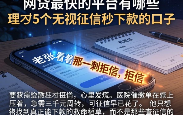 网贷最快的平台有哪些，理出5个无视征信秒下款的口子